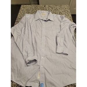 Roundtree & Yorke Gold Label  Cotton Pinpoint Dress Shirt Tall Mens 19 36/37